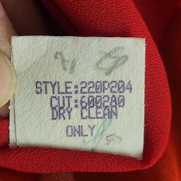 Gala Collection Red Floral Velvet Burnout Dress  Women’s SZ M Vintage 1990’s - Picture 14 of 15